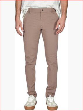 Men's Skinny Fit Chino Pants, Tapered Khaki Pants with Pockets